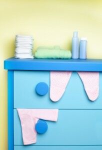 nursery, organized, dresser