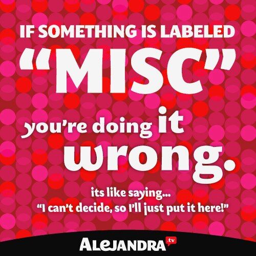 Organizing Quote - Miscellaneous Label