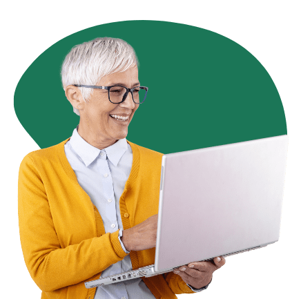 Woman browsing home organizing and decluttering courses and resources from Organize & Flow