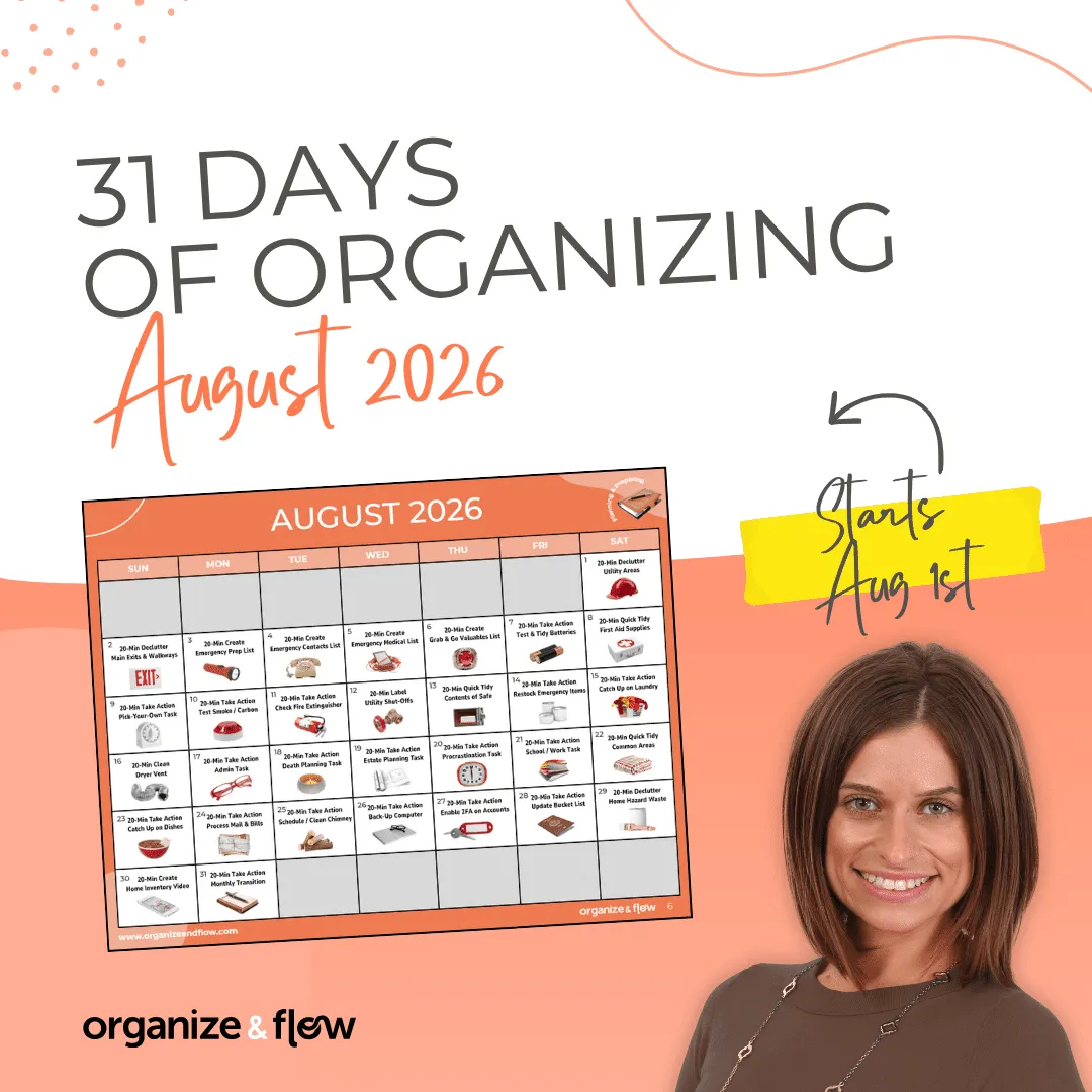 August Clutter-to-Calm Challenge - Organize & Flow Membership August Clutter-to-Calm Challenge - Organize & Flow Membership