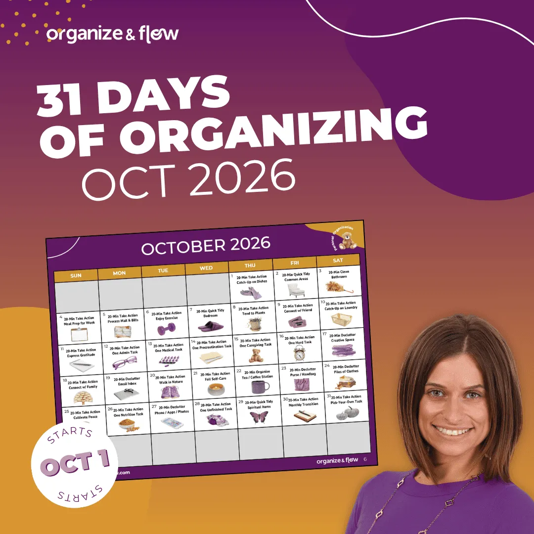 October Clutter-to-Calm Challenge - Organize & Flow Membership October Clutter-to-Calm Challenge - Organize & Flow Membership