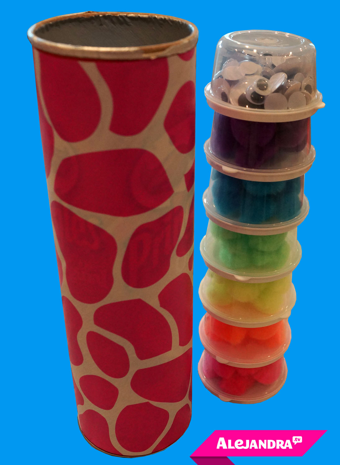 DIY Craft Organizer = Pringles Tube + Mini Dollar Tree Containers