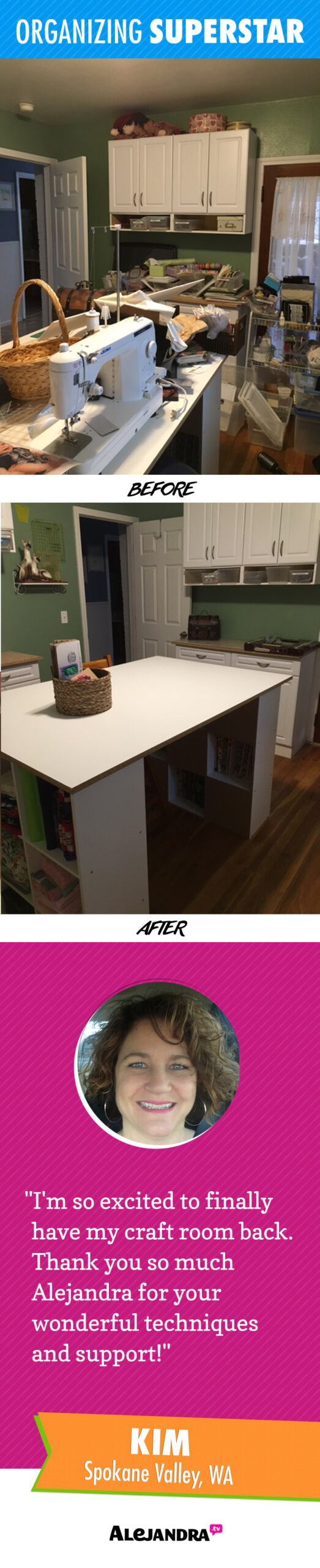 Make room for what brings you joy! Be inspired by Power Productivity Program Superstar Kim’s craft room makeover.