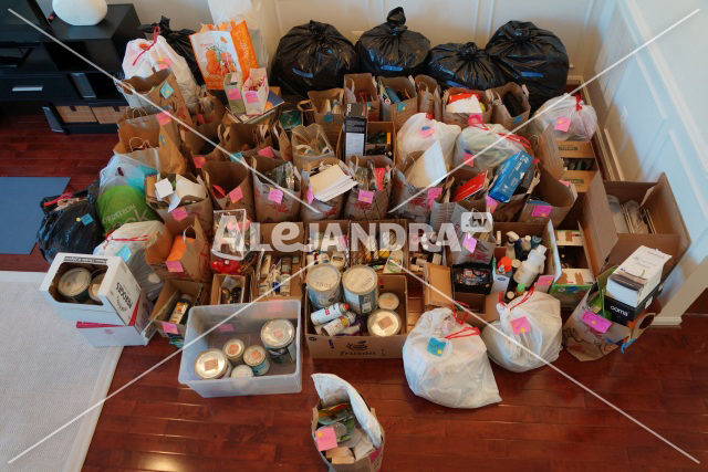 All 800+lbs of clutter (each bag and box sorted and weighed accordingly!) going out the door FOREVER!