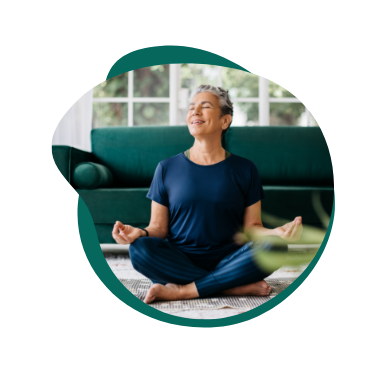 Woman enjoying an organized, calm living space